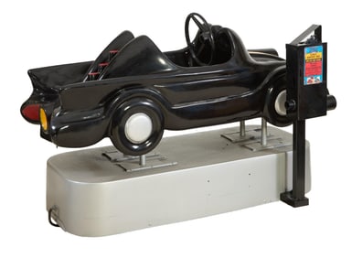 Kiddie Coin Operated Batmobile Ride, c. 1960s, H.- 41 1/2 in., W.- 68 in., D.- 36 in.