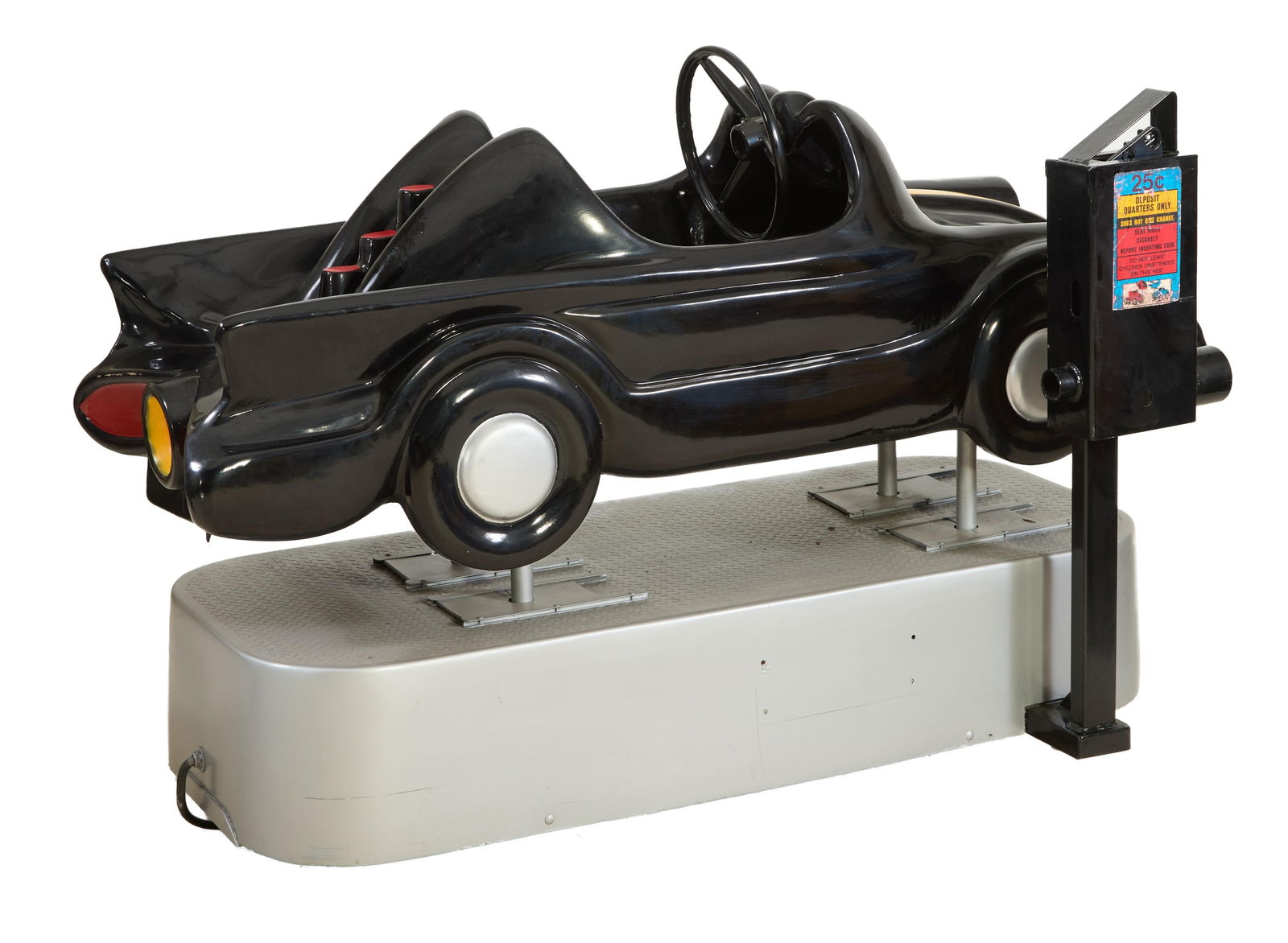 Kiddie Coin Operated Batmobile Ride, c. 1960s, H.- 41 1/2 in., W.- 68 in., D.- 36 in. (1 of 7)