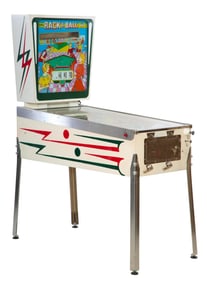 Rack-A-Ball Pinball Machine, 1962, H.- 69 in., W.- 26 in., D.- 53 in.