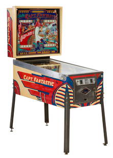 Capt. Fantastic and The Brown Dirt Cowboy Pinball Machine, 1976, H.- 71 in., W.- 30 in., D.- 53 in.: Capt. Fantastic and The Brown Dirt Cowboy Pinball Machine, 1976, manufactured by Bally Manufacturing Co., model 1062, production run of 16,155 units, designed by Greg Kmiec with artwork by Dave Christ