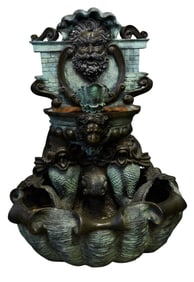 Large Jim Davidson Bronze Fountain, 20th c., H.- 82 in., W.- 58 in., D.- 44 in.