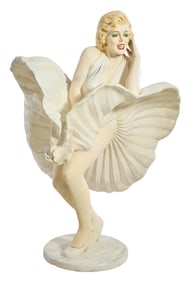 Polychromed Fiberglass Marilyn Monroe, H.- 66 in., W.- 48 in., D.- 30 in.