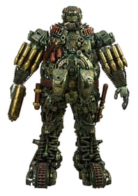 Large Contemporary Metal Sculpture of Transformer Character Named Hound, designed by Kalifano,