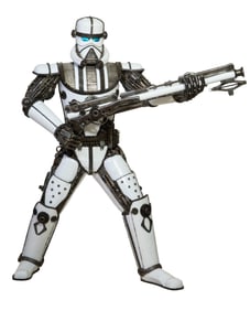 Massive Contemporary Metal Sculpture of a Storm Trooper, 21st C., designed by Kalifano, H.- 98 in.,