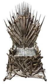 Large Contemporary Welded Metal Game of Thrones Chair, 21st C., designed by Kalifano, H.- 86 in, W.-