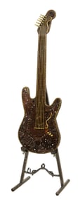 Large Contemporary Metal Guitar Sculpture, 21st C., designed by Kalifano, Overall- H.- 86 in., W.-
