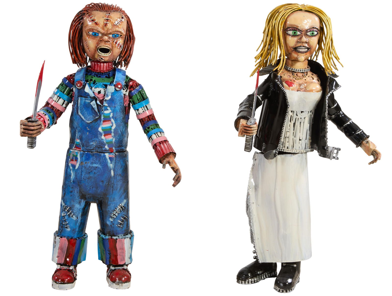 Metal Sculptures of Chuckie and His Bride, 21st C., designed by Kalifano, Chuckie, the largest H.- (1 of 3)