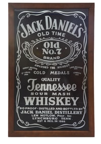 Large Jack Daniel's Whiskey Advertising Mirror, 20th c., H.- 78 in., W.- 54 in.