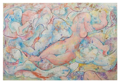 Philip Standish Read (American, 1927-2000), "Reclining Nude Women," H.- 46 1/2 in., W.- 68 in.