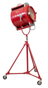 Large Bardwell and McAllister RKO Rolling Movie Spot Light, Hollywood, CA, 20th c., H.- 72 in., W.-
