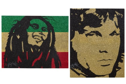 Blake Ballard (American, 20th/21st Century), "Bob Marley" and "Jim Morrison, The Doors," Marley- H.-