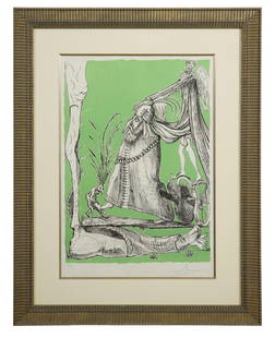 Salvador Dali (Spanish, 1904-1989), "Wizard" from Les Songes Drolatiques de Pantagruel, 1973, Sight-: Salvador Dali (Spanish, 1904-1989), "Wizard" from Les Songes Drolatiques de Pantagruel, 1973, color lithograph on paper, signed and print and in lower right margin, numbered "190/250" lower left margi