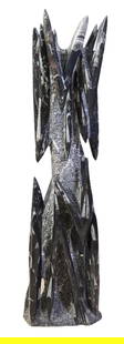 Fossilized Orthoceras Statue, H.- 61 in., W.- 13 in., D.- 9 in.: Fossilized Orthoceras Statue, with a marble finish, H.- 61 in., W.- 13 in., D.- 9 in.