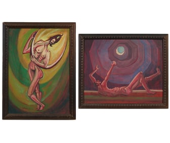 E. Lifshitz (Continental, 20th Century), "Dancing Devil" and "Man under Occulus," 1977, First Sight-