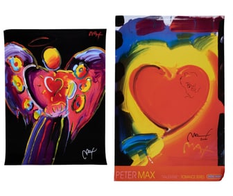Peter Max (American/German, 1937-2023), "Angel," and "Valentine," from the Romance Series, 2000,