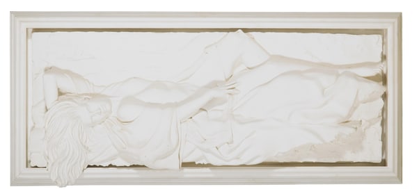 Bill Mack (American, b. 1949), "Large Sleeping Nude Woman with Flowing Hair," Overall- H.- 34 in.,