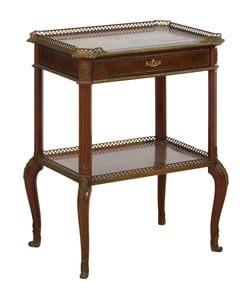 French Transitional Louis XV/XVI Style Ormolu Mounted Side Table, 20th c., H.- 28 1/2 in., W.- 24