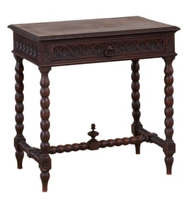 French Louis XIII Style Oak Writing Desk, late 19th c., H.- 29 1/4 in., W.- 29 1/2 in., D.- 19 1/4