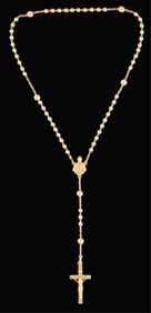 18K Yellow Gold Rosary, App. Wt.- 8 grams; L.- 9 1/2 in.
