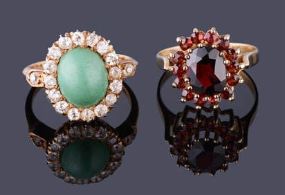 Two 14K Yellow Gold Rings, App. Wt.- 5.8 grams; Each- Size- 5. (2 Pcs.)