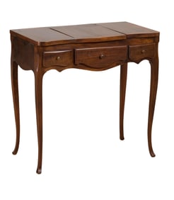 French Louis XV Style Walnut Poudreuse, 20th c., H.- 28 in., W.- 28 1/2 in., D.- 16 3/8 in.