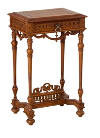 French Napoleon III Carved Walnut Hall Stand, late 19th c., H.- 29 in., W.- 18 in., D.- 13 1/2 in.