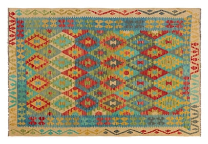 Turkish Kilim Carpet, 6' 7 x 9' 10.