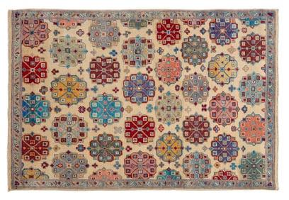 Uzbek Bakhtiari Carpet, 3' 2 x 4' 9.