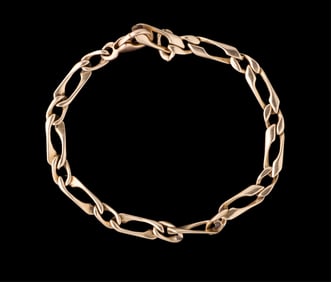 Italian 14K Yellow Gold Figaro Link Bracelet, App. Wt.- 7.9 grams; L.- 7 1/8 in.