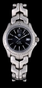 Men's Tag Hauer Link Stainless Steel Wristwatch, App. Wt.- 161.6 grams; Case- Dia.- 41 mm.