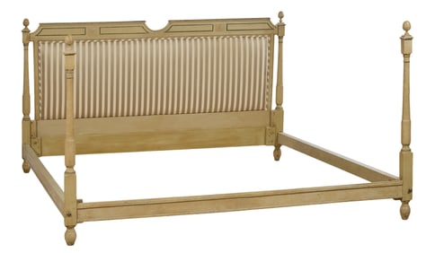 French Louis XVI Style Vert Peinte King Bed, 20th c., H.- 48 in., W.- 81 in., D.- 87 in.