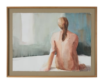 K. McKendrick (American), "Seated Nude," 2000, Sheet- H.- 22 in., W.- 29 in., Framed- H.- 27 in.,