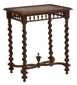French Louis XIII Style Walnut Side Table, Late 19th c., H.- 28 3/4 in., W.- 24 in., D.- 18 in.