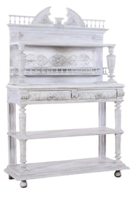 French Henri II Style Creme Peinte Buffet Desserte, late 19th c., H.- 63 in., W.- 48 in., D.- 18 in.