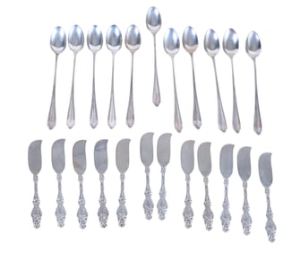 Twenty-Three Pieces of Whiting Sterling Flatware, App. Total Sterling Wt.- 18.0 Troy oz. (23 Pcs.)