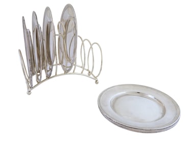 Set of Eight M. Fred Hirsch Co. Sterling Bread Plates, 20th c., Wt.- 23.79 Troy Oz.; Plate- H.-