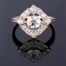Gold Vermeil and Diamond Ring, App. Wt.- 5.2 grams; Size- 6 1/2.