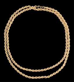14K Yellow Gold French Rope Chain, App. Wt.- 18.66 grams; L.- 30 1/4 in.