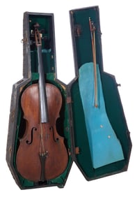Attributed to Sebastiene Vuilaume (French, 1835-1875), Violoncello in Case, 19th c., Overall- H.- 47