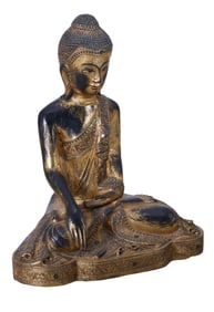 Mandalay Buddha, 20th c., H.- 28 in., W.- 23 in., D.- 14 in.