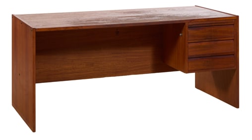 Danish Modern Teak Desk, by Peter Lovig Nielsen (Danish, 1915-1989), Denmark, 20th c., H.- 28 1/4 in