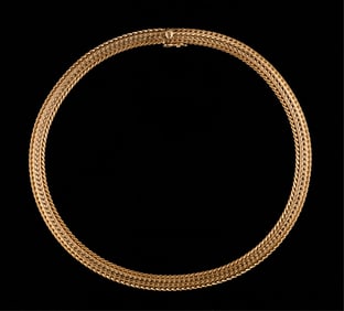 14K Yellow Gold Flat Link Chain Necklace, App. Wt.- 48.3 grams; L.- 15 in.