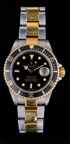 Men's 18K Yellow Gold Steel Rolex Submariner Date Chronometer Wristwatch, 2001-2002, App. Wt.- 142.7