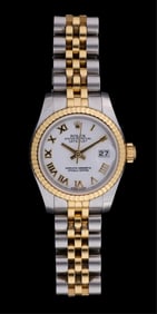 Ladies' 18K Yellow Gold and Stainless Steel Rolex Oyster Perpetual Datejust Wristwatch, App. Wt.- 76