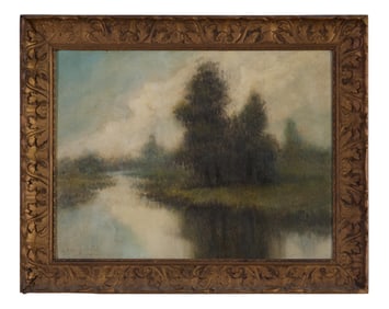 Alexander John Drysdale (American/Louisiana, 1870-1934), "Bayou with Tree Reflections," 1914, H.- 18