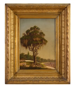 John Genin (American/Louisiana, 1830-1895), "Biloxi, Mississippi, Scene with Painter at Easel and