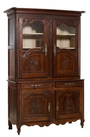 French Louis XV Style Buffet a Deux Corps, late 19th c., H.- 102 in., W.- 63 in., D.- 25 1/2 in.