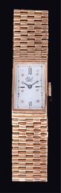 Ladies' 14K Rose Gold Ebel Wristwatch, App. Wt.- 36.4 grams; Case- H.- 2 1/4 in. W.- 15 mm.
