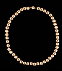 14K Yellow Gold Bead Necklace, App. Wt.- 15.98 grams; L.- 15 1/4 in.