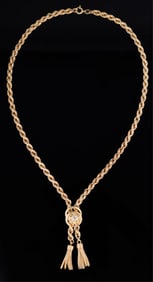 14K Yellow Gold and Diamond Necklace, App. Wt.- 18.1 grams; Chain- L.- 17 3/4 in.; Pendant- H.- 2